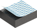 Zellgummi 10 x 25 mm, EPDM schwarz dehnungsfrei und selbstklebende Montagehilfe