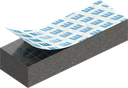 Zellgummi 6 x 10 mm, CR schwarz dehnungsfrei und selbstklebende Montagehilfe