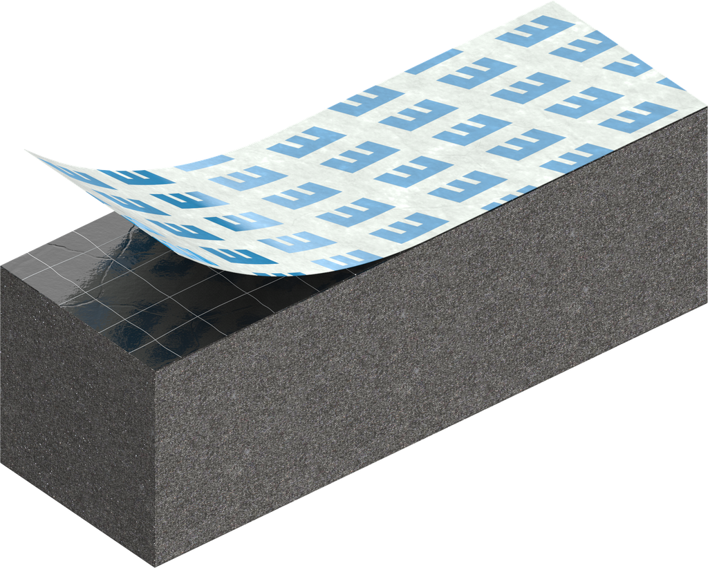 Zellgummi 10 x 10 mm, CR schwarz dehnungsfrei und selbstklebende Montagehilfe