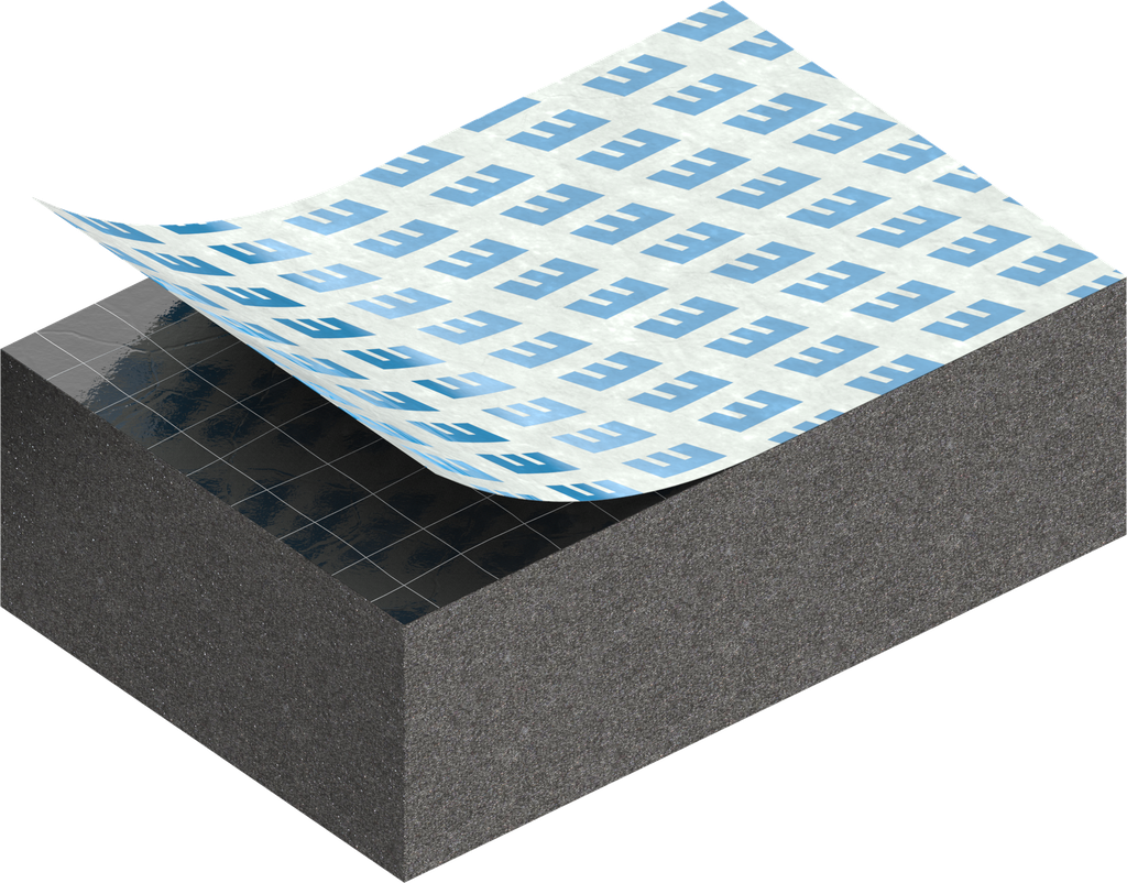 Zellgummi 10 x 20 mm, CR schwarz dehnungsfrei und selbstklebende Montagehilfe
