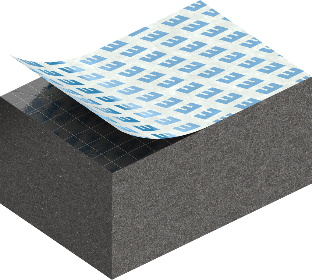Zellgummi 15 x 20 mm, CR schwarz dehnungsfrei und selbstklebende Montagehilfe