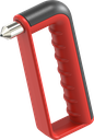 Emergency hammer with hand protection, acier et polyamide rouge