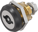 Trilvast slot dubbelbaard 3 variant links, messing en zamak zwart gepoedercoat