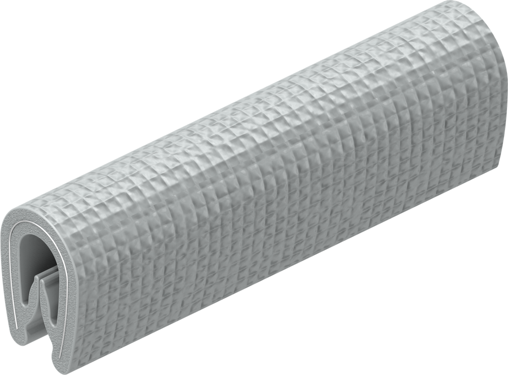 bordure de protection à clipser, PVC 70 ± 5 Shore A argent