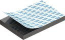 Zellgummi 3 x 20 mm, CR schwarz dehnungsfrei und selbstklebende Montagehilfe