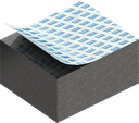 Zellgummi 20 x 25 mm, EPDM schwarz dehnungsfrei und selbstklebende Montagehilfe