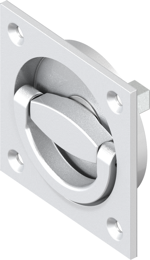 Inserto de manilla de anillo, zamak recubierto de polvo de color plata