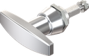Asa en T, sin llave, zamak cromado