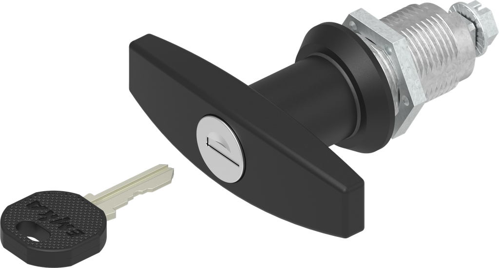 T-greep verschillend sluitend, Zamak en polyamide zwart