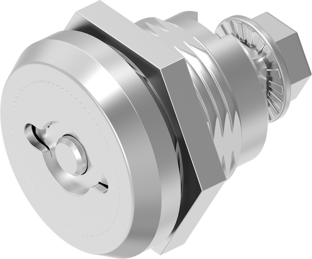 Chiusura 1/4 di giro di sicurezza doppia aletta 5 versione destra con copriforo antipolvere, acciaio inox AISI 303