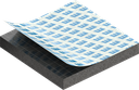 Zellgummi 4 x 30 mm, CR schwarz dehnungsfrei und selbstklebende Montagehilfe